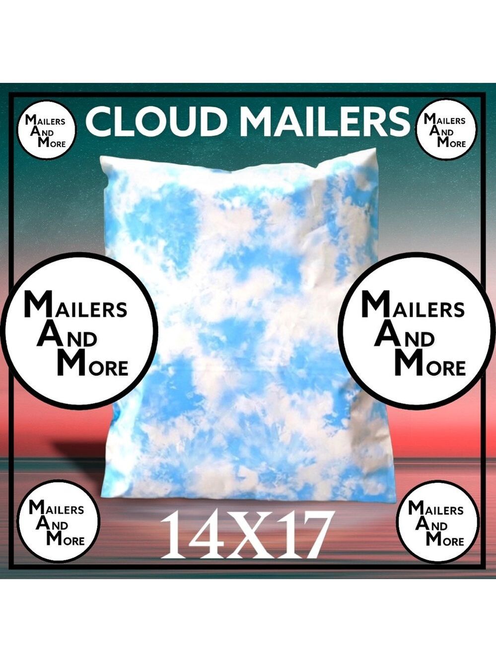 25 14X17 Poly Mailers Cloud Tye Dye ,Shipping Envelopes PRICE IS FIRM - Picture 9 of 12
